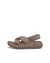 Women's ECCO® Cozmo Platform Leather Sandal - Brown - Outside