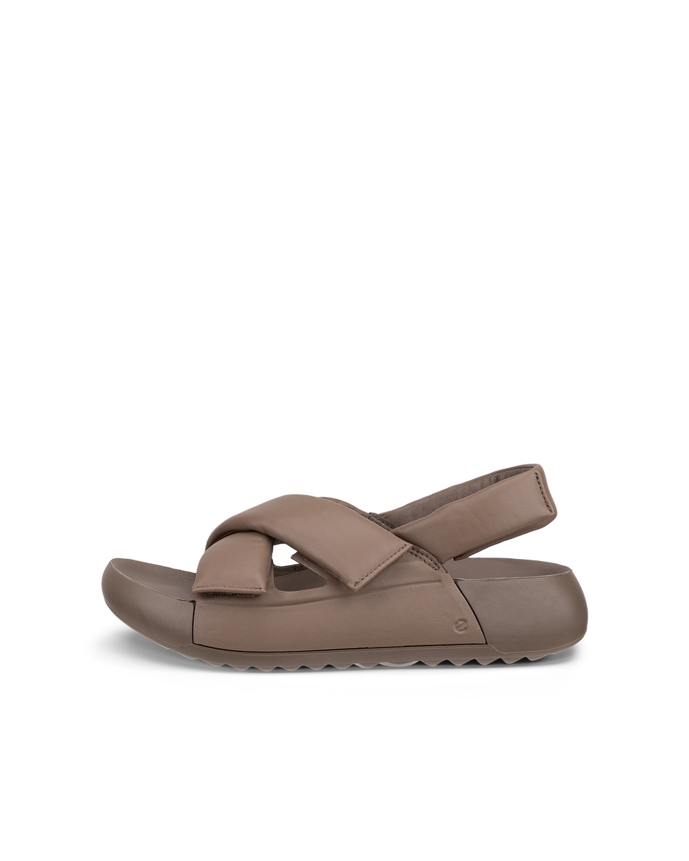 Women's ECCO® Cozmo Platform Leather Sandal - Brown - Outside