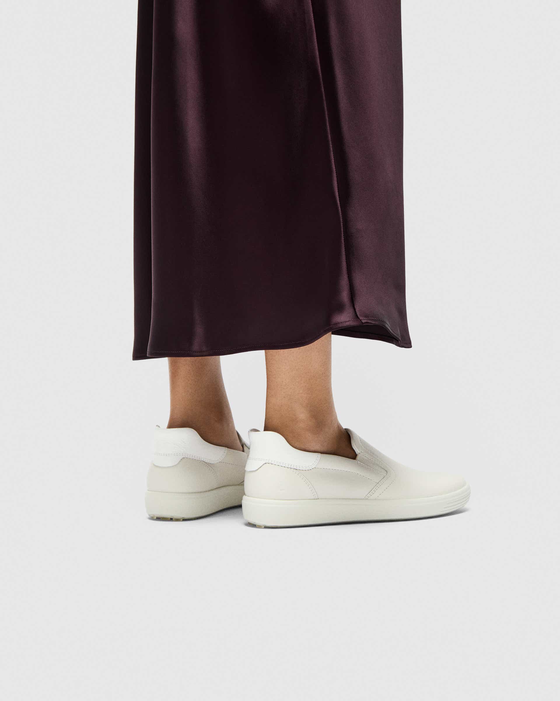 Women's ECCO® Soft 7 Leather Slip-In Shoe - White - Lifestyle image-1