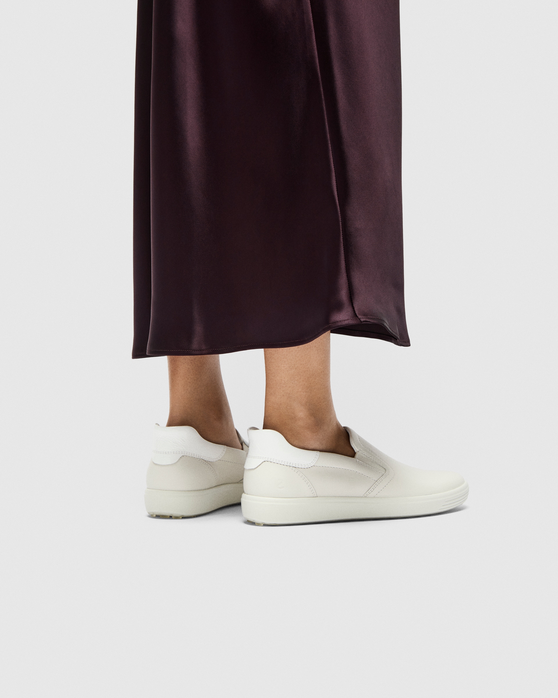 Women's ECCO® Soft 7 Leather Slip-In Shoe - White - Lifestyle image-1