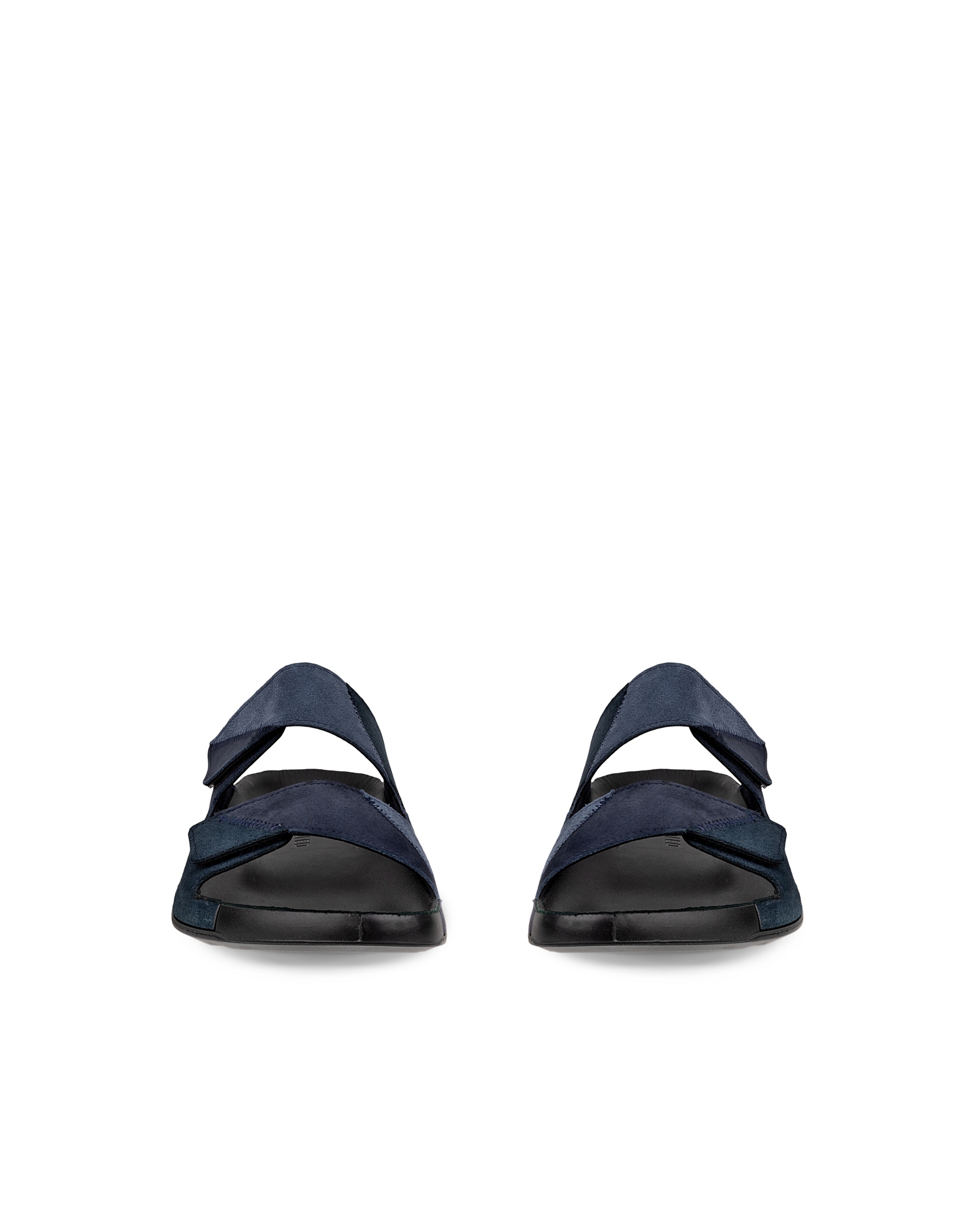 ECCO Cozmo Upcycle Slide メンズ レザー2ストラップサンダル - Blue - Front pair
