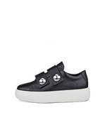 Women's ECCO® Street Platform Leather Sneaker - Black - Outside