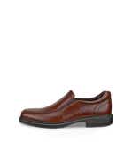 Men's ECCO® Helsinki 2 Leather Slip-On Dress Shoe - Brown - Outside