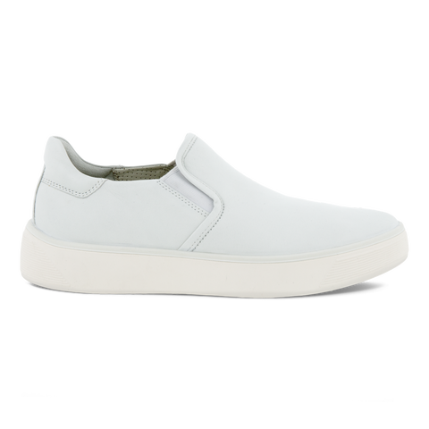 Women's ECCO® Street Tray Leather Slip-On Sneaker | White