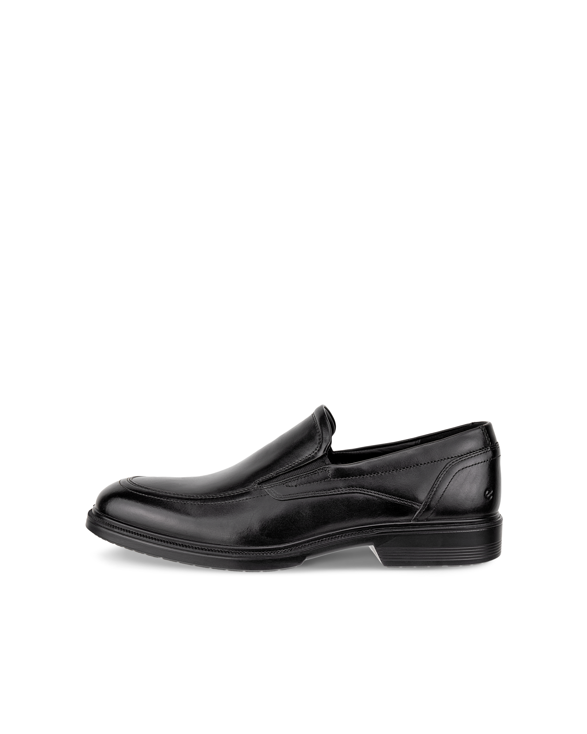 Men's ECCO® Lisbon Leather Slip-On Dress Shoe - Black - Outside