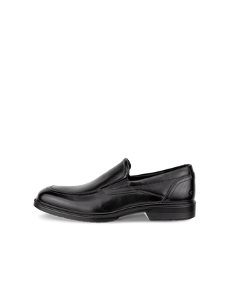 Men's ECCO® Lisbon Leather Slip-On Dress Shoe - Black - Outside