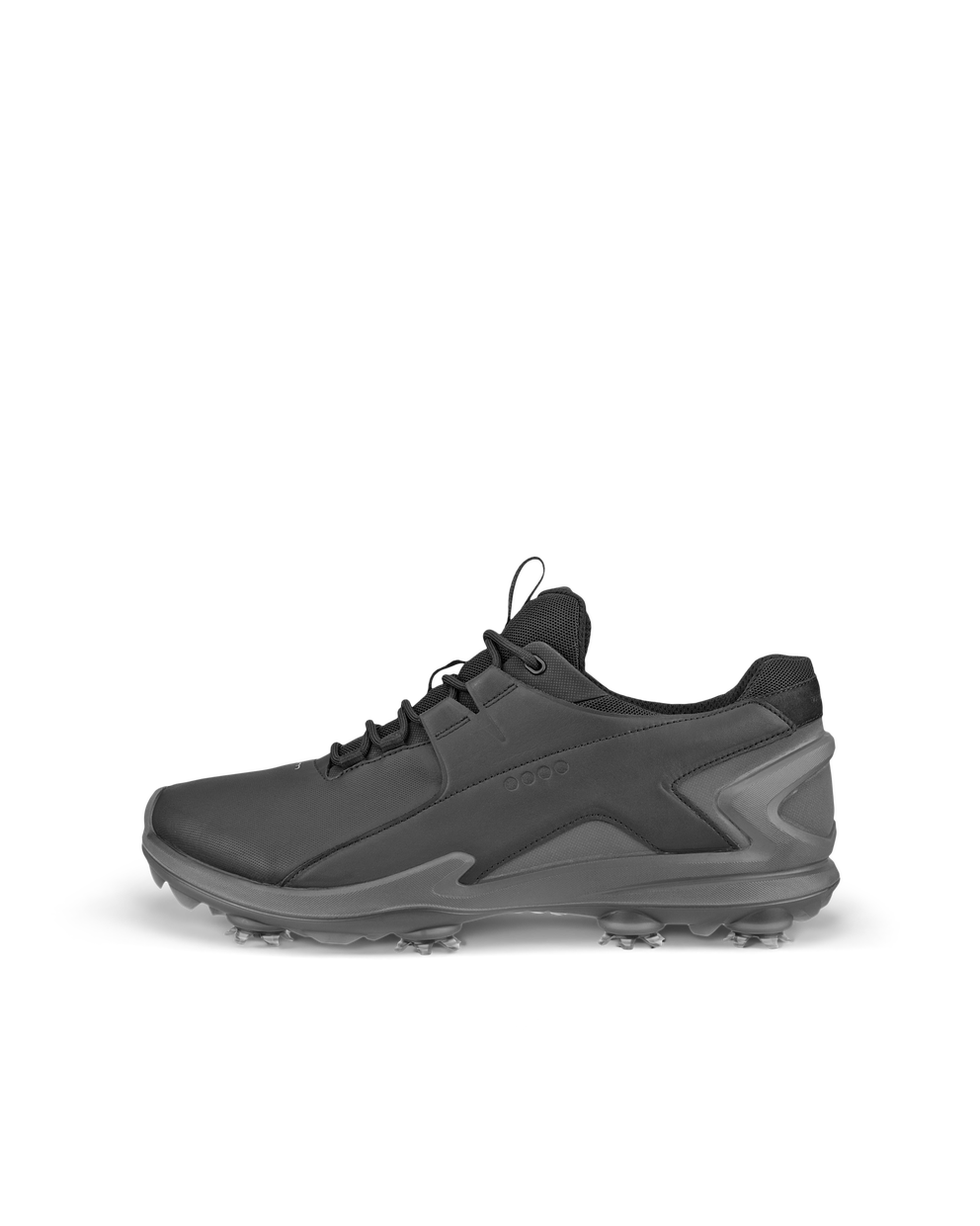 ECCO® Golf Biom Tour chaussure de golf crantée imperméable en cuir pour homme - Noir - Outside