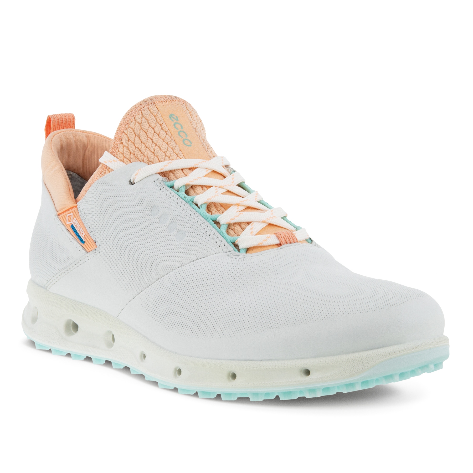 Ladies ECCO® Golf Cool Pro Leather Gore-Tex Shoe - White - Main