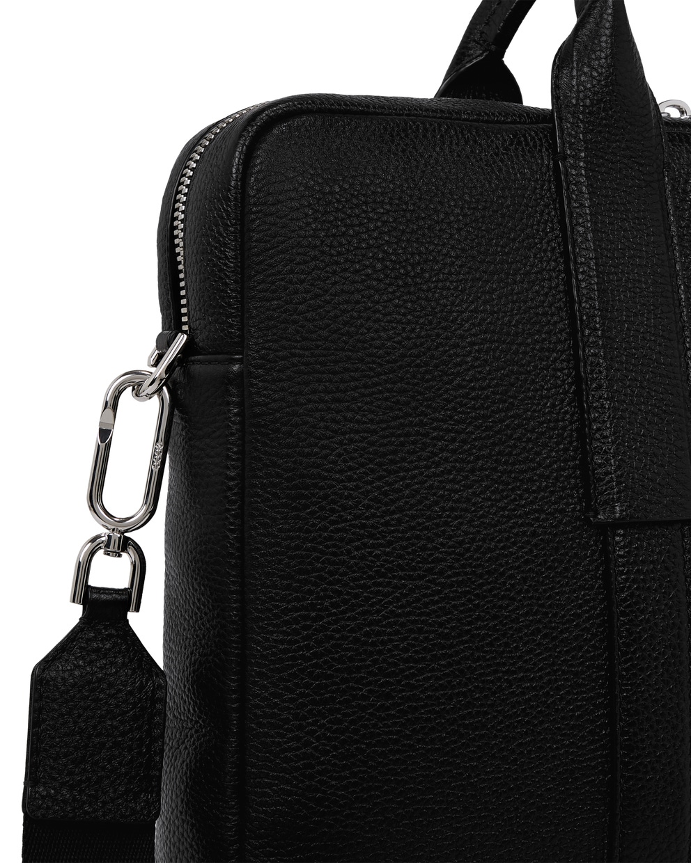 ECCO® Textureblock Leather Laptop Bag - Black - Detail-1