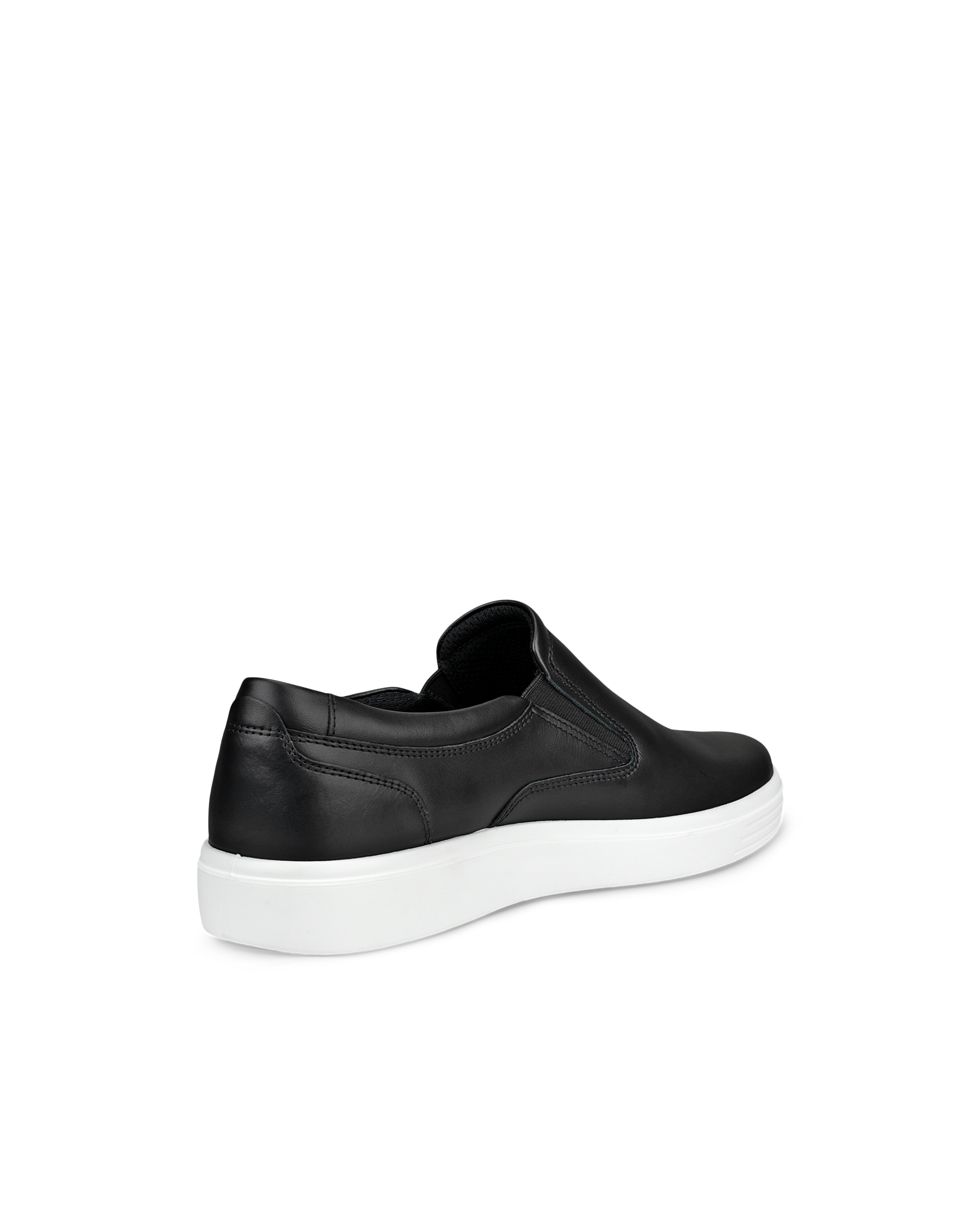 Men's ECCO® Soft Classic Leather Slip-On - Black - Back