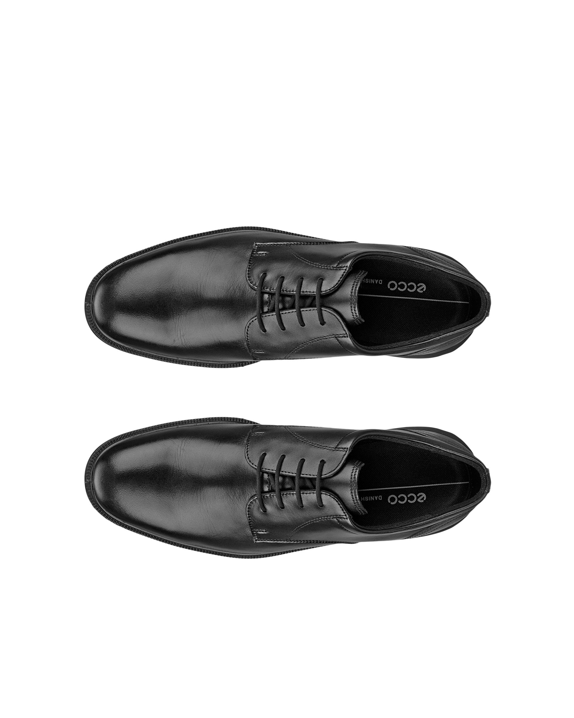 Men's ECCO® Maitland Leather Derby Shoe - Black - Top left pair