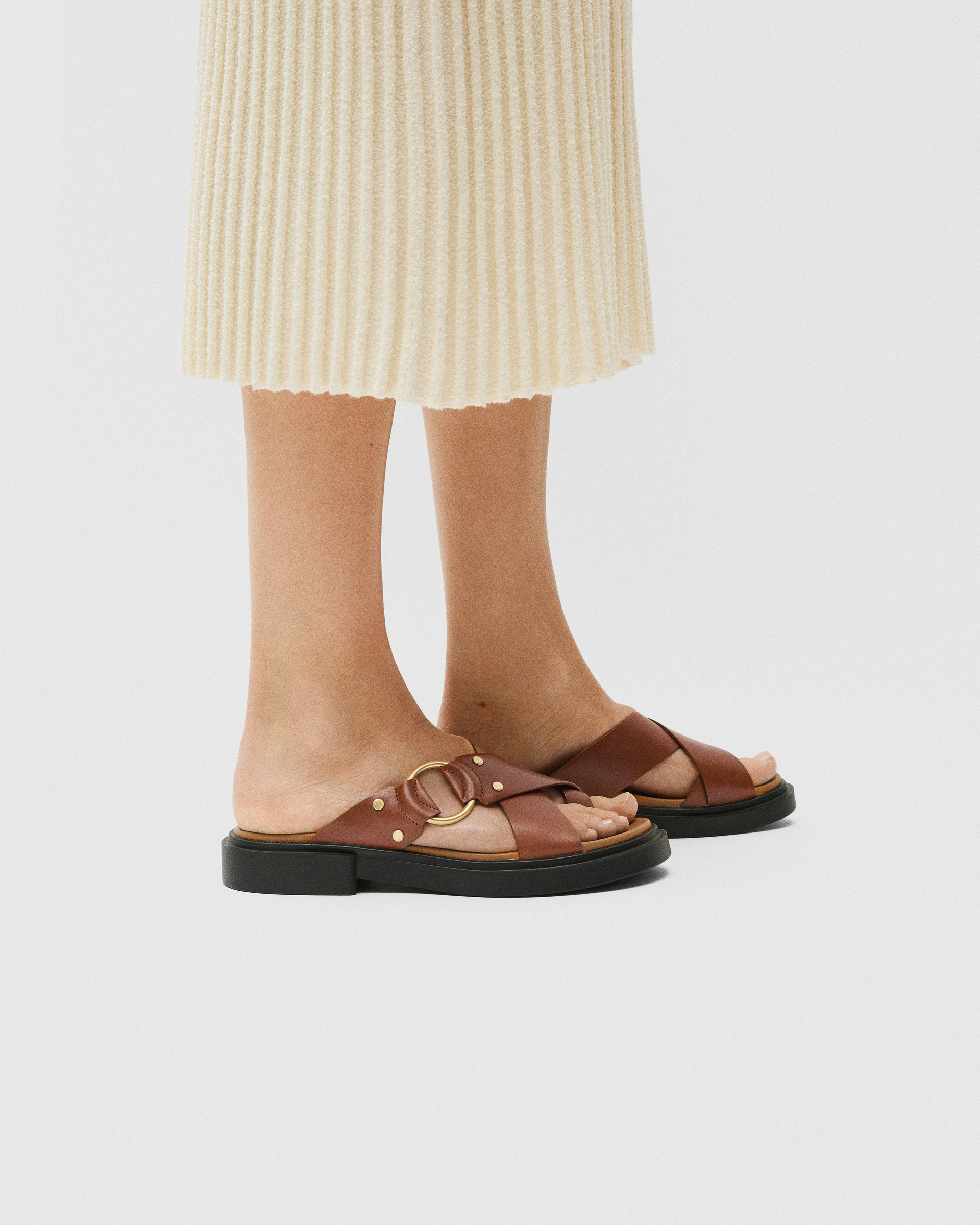 Women's ECCO® Metropole Seoul Leather Ring Sandal | Brown