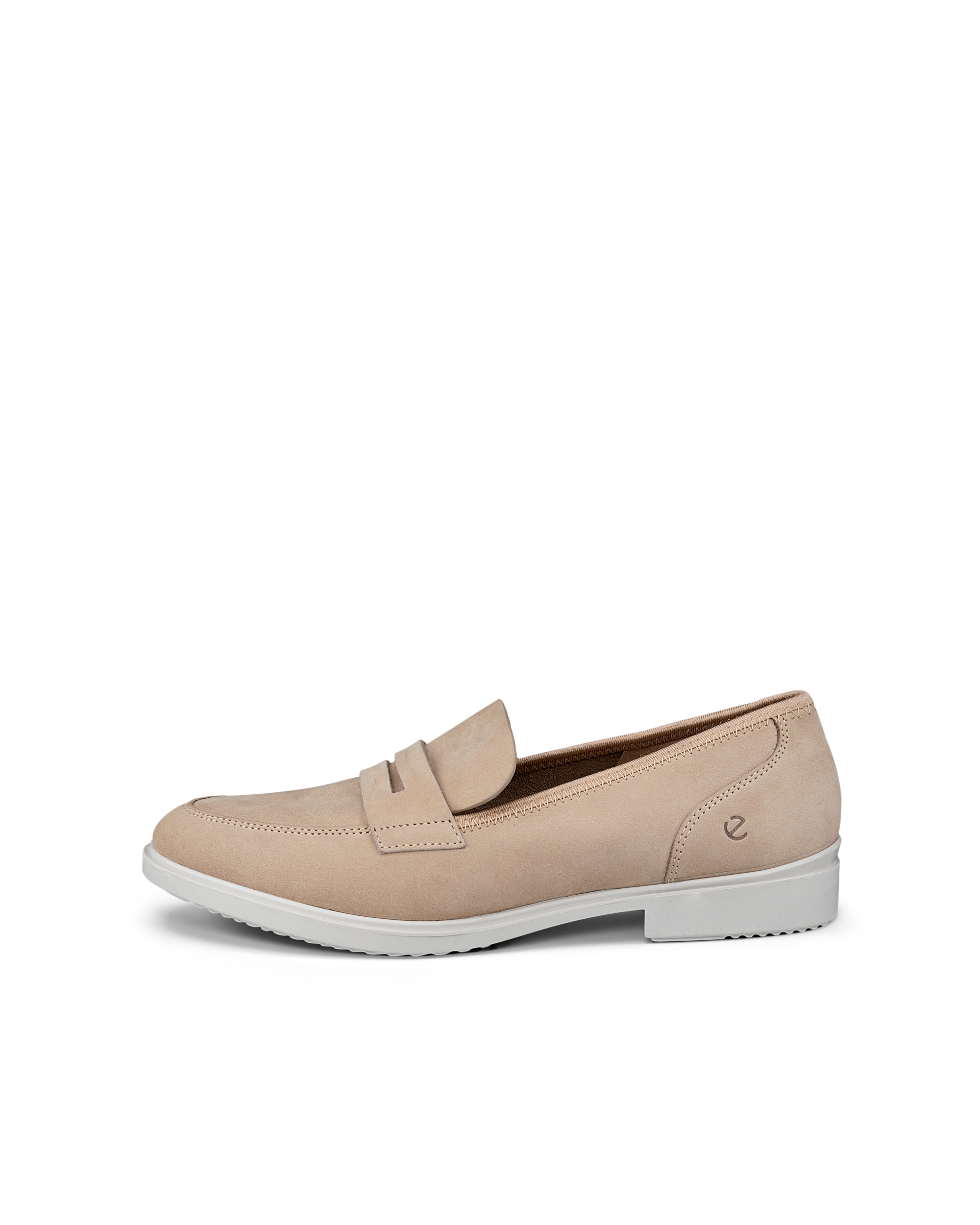 Women's ECCO® Dress Classic 15 Nubuck Loafer - Beige - Outside