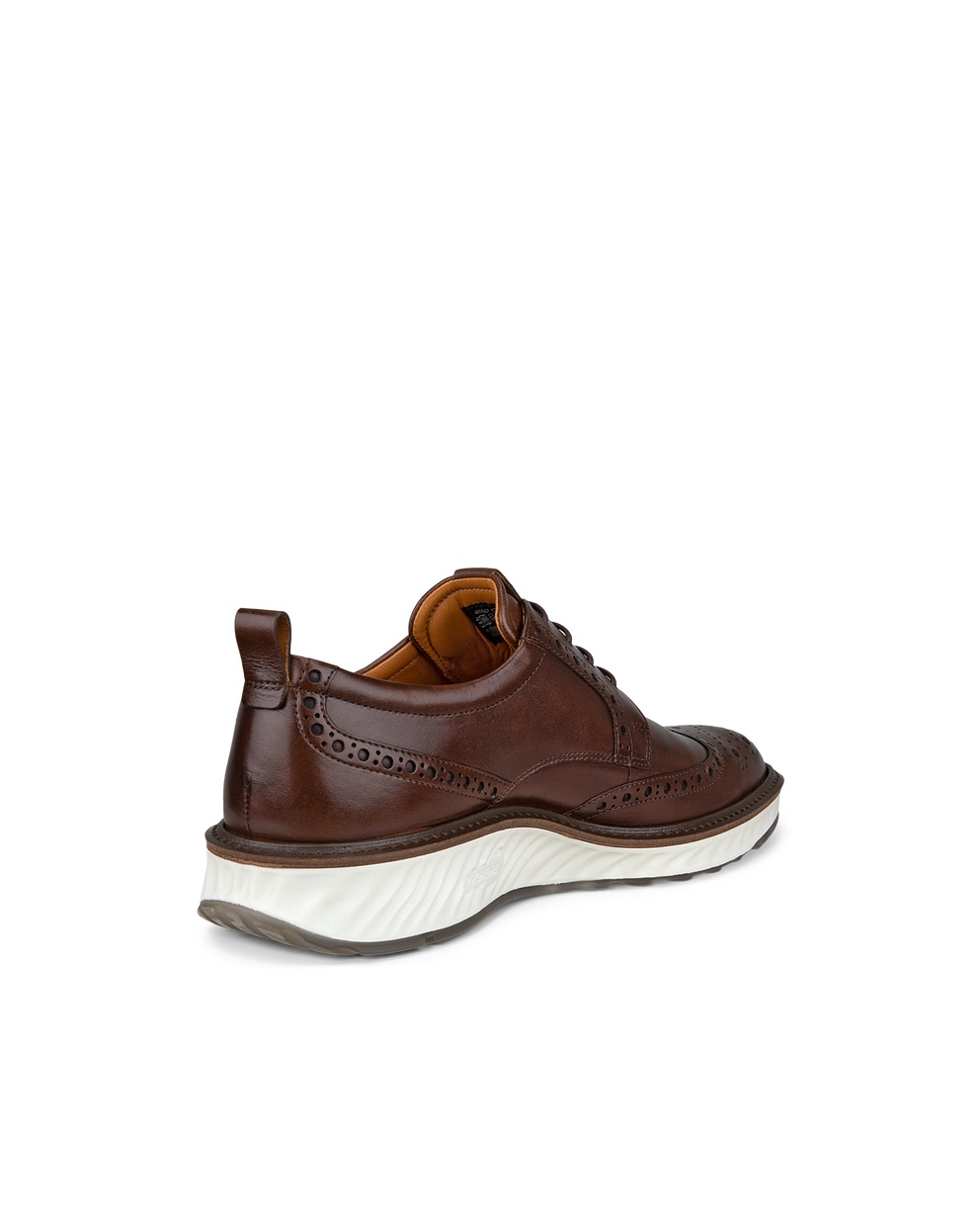 Men's ECCO® ST.1 Hybrid Leather Brogue Shoe - Brown - Back