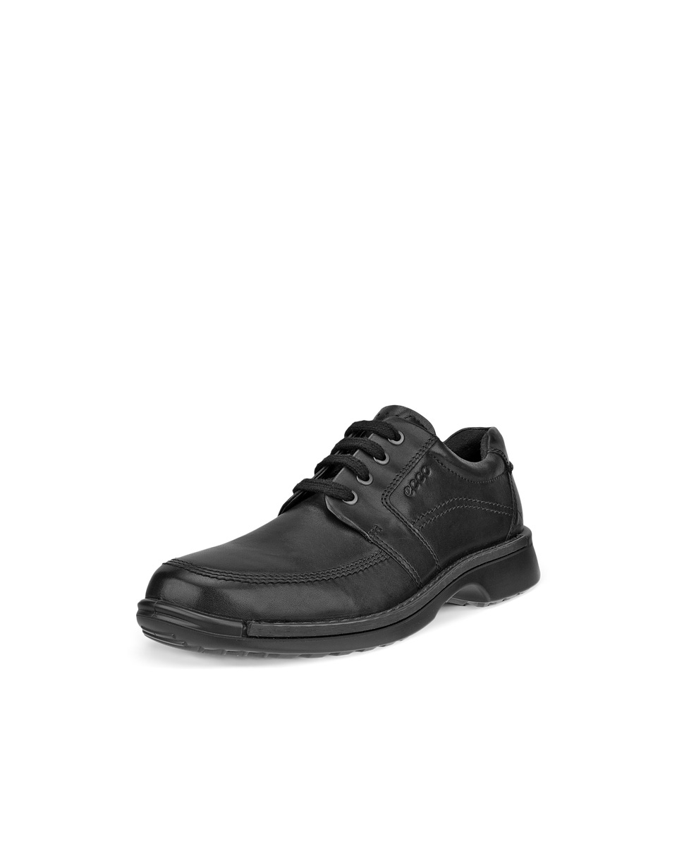 Men s ECCO Fusion Leather Apron Toe Derby Shoe Black