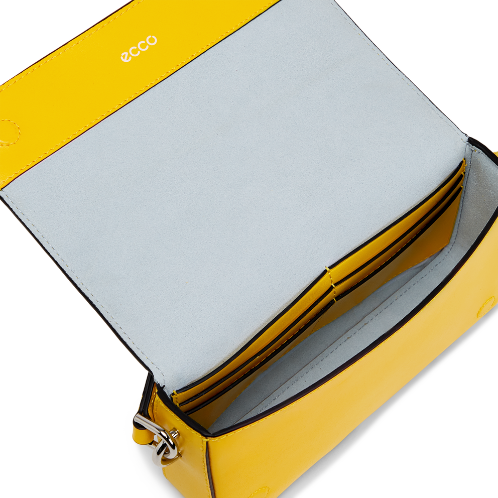 ECCO® Finger Print Leather Phone Bag - Yellow - Inside