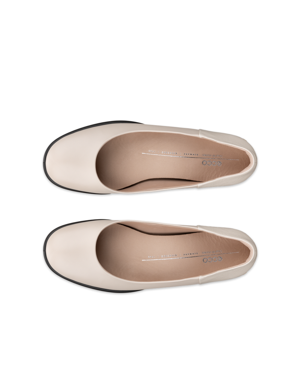 Women's ECCO® Sculpted LX Leather Ballerina - Beige - Top left pair