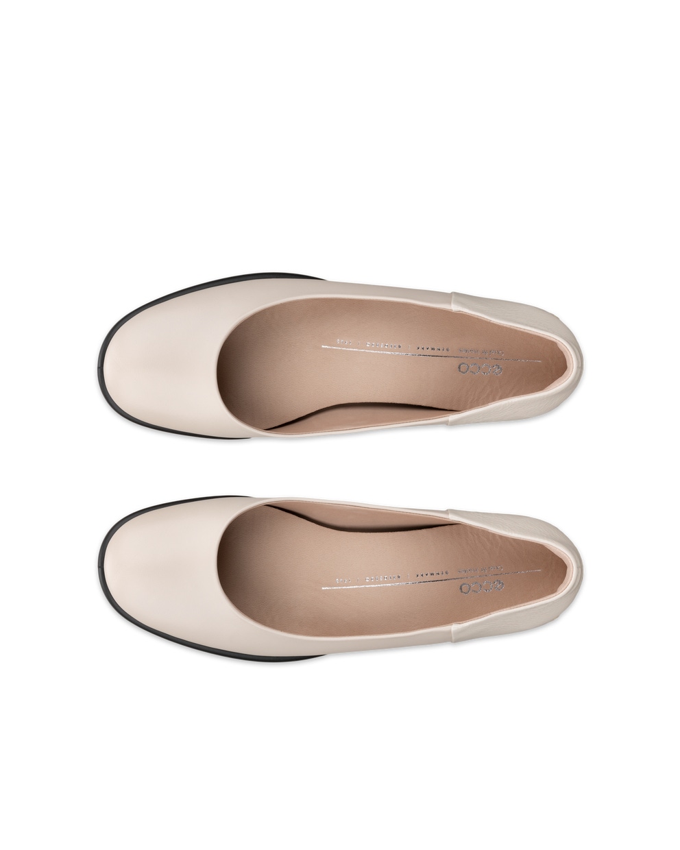 Women's ECCO® Sculpted LX Leather Ballerina - Beige - Top left pair