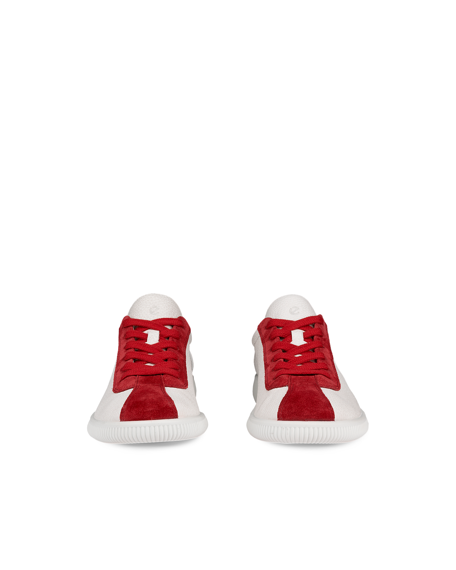 여성용 ECCO® Soft Zero 가죽 트레이너 - Red - Front pair