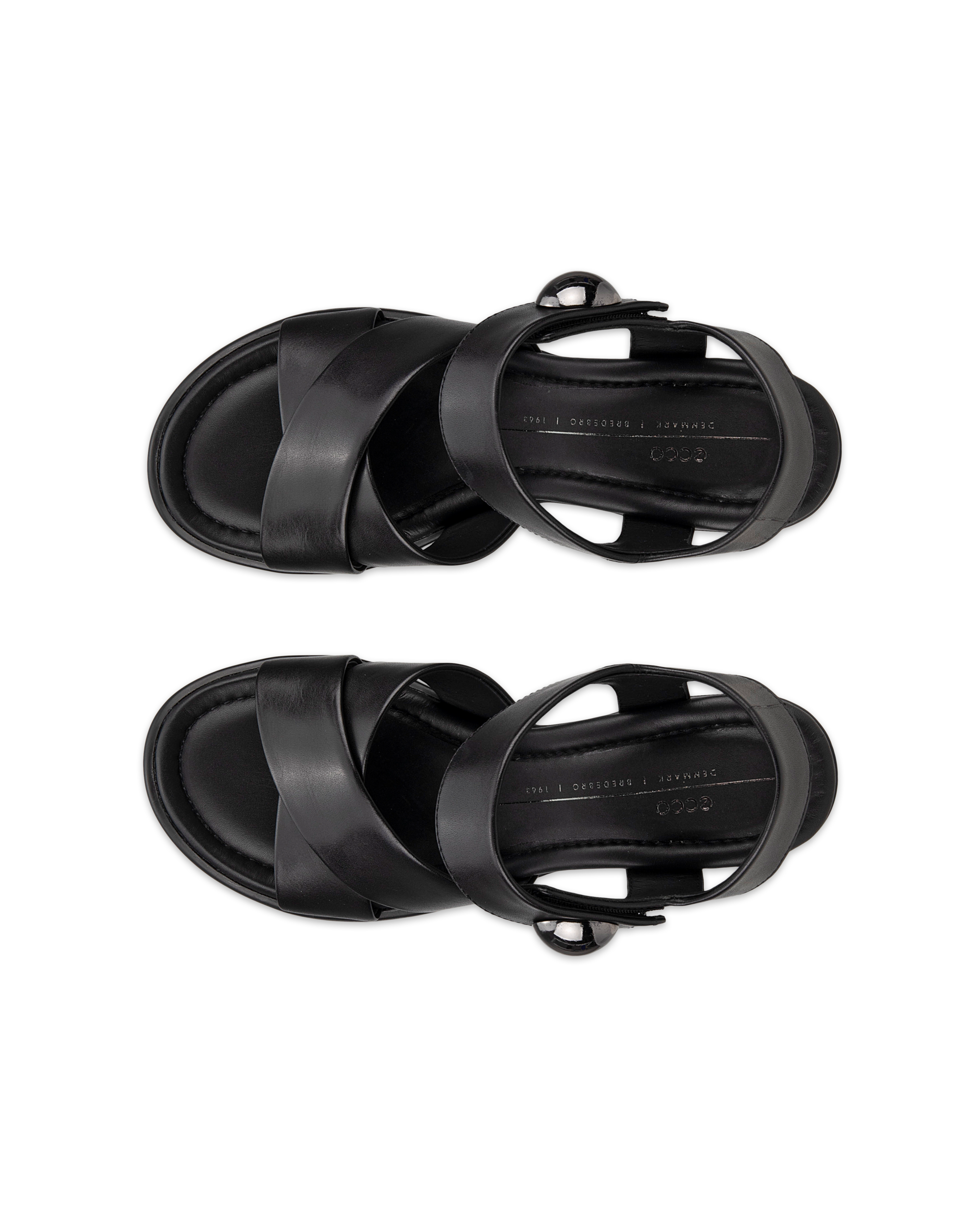 여성용 ECCO® Sculpted Sandal LX 55 가죽 힐 샌들 - Black - Top left pair