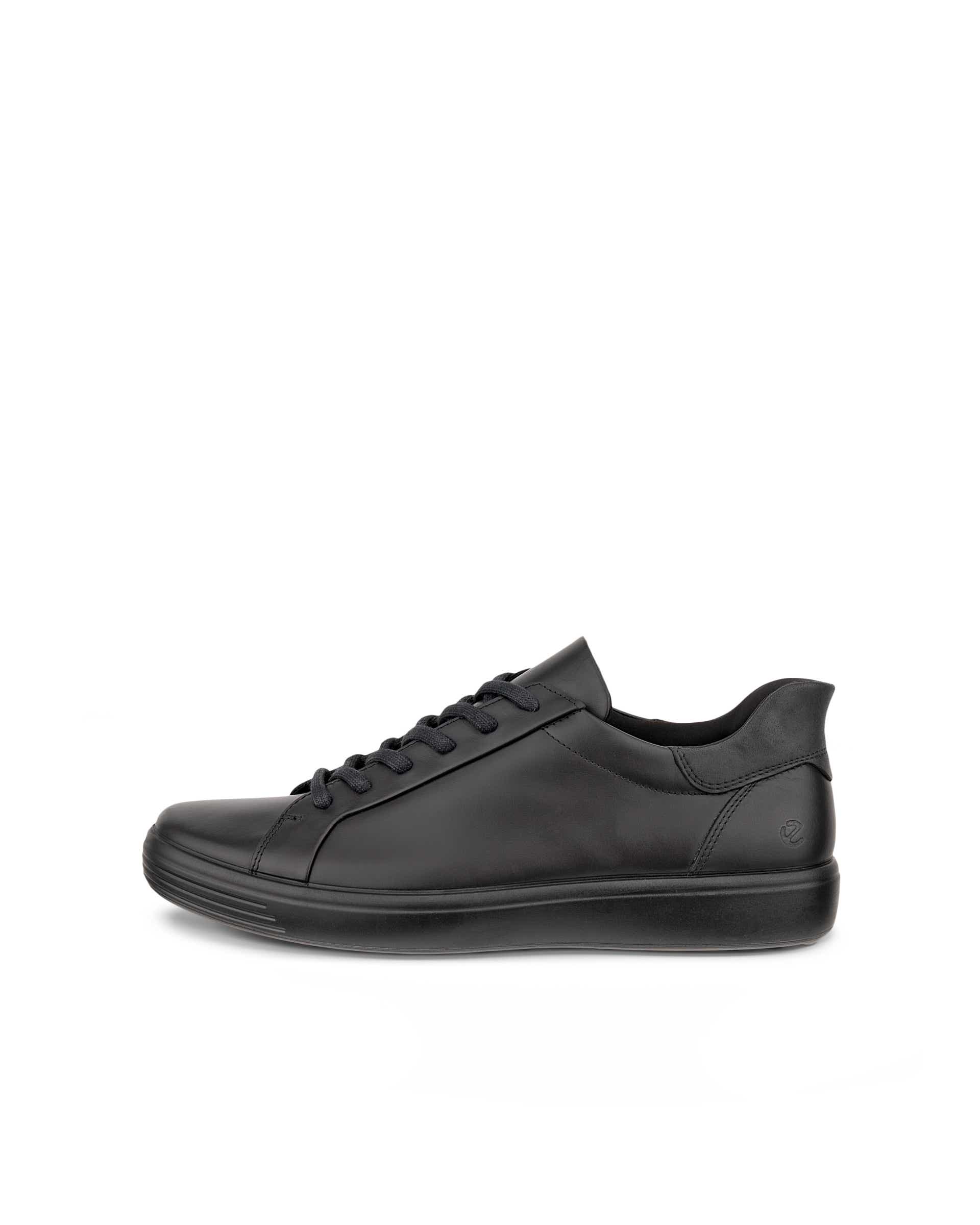 Men's ECCO® Soft 7 Leather Slip-In Sneaker - Black - Outside