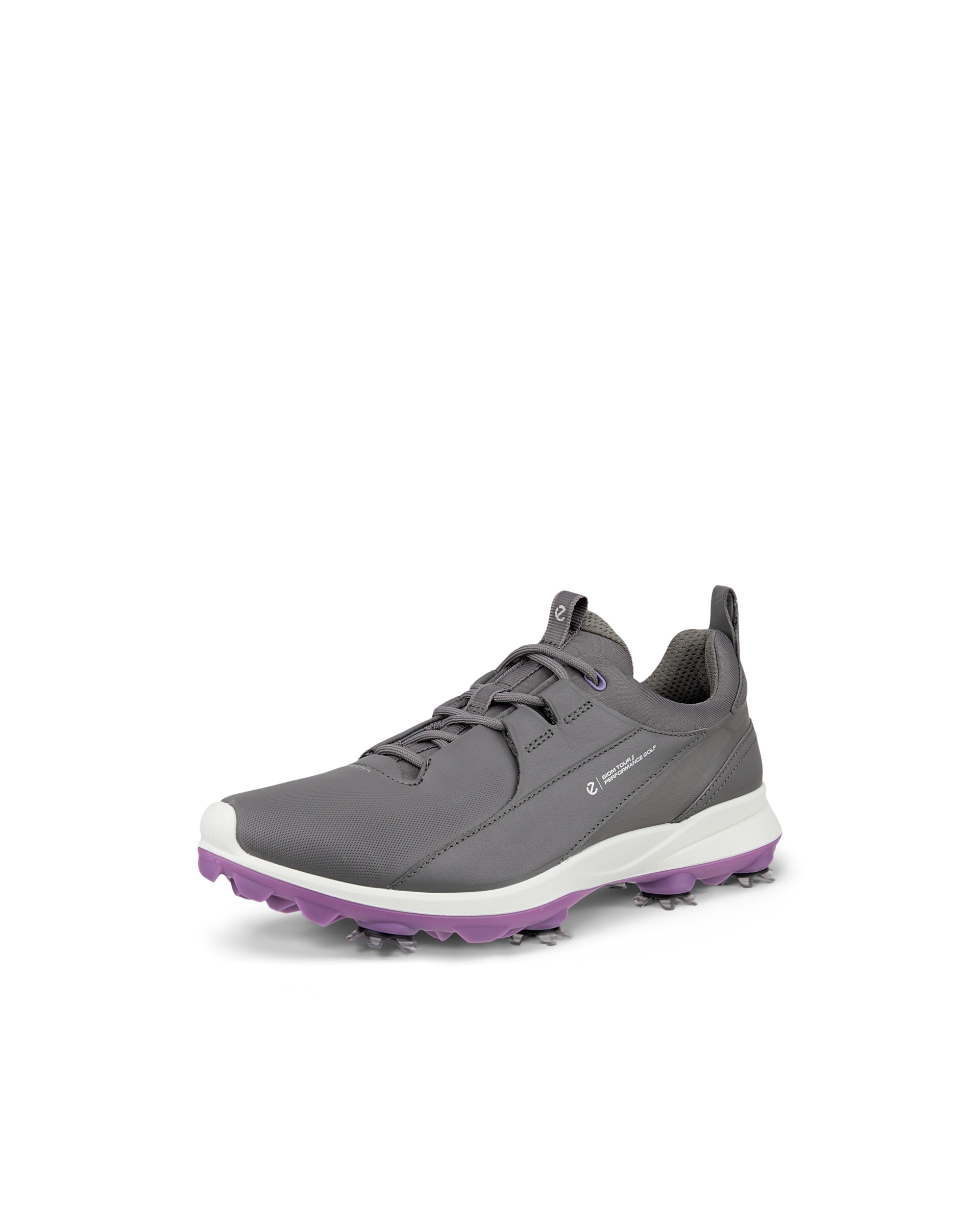 Women's ECCO® Golf Biom Tour Leather Waterproof Spikes Shoe - Grey - Main