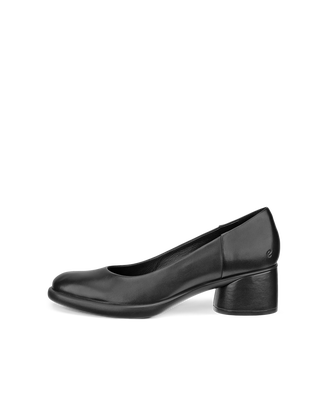 ECCO® Sculpted LX 35 escarpins en cuir à talon carré pour femme - Noir - Outside