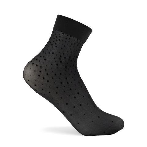 ECCO Women's Vibe Dotted Polka Dot Socks - Black - Detail-1