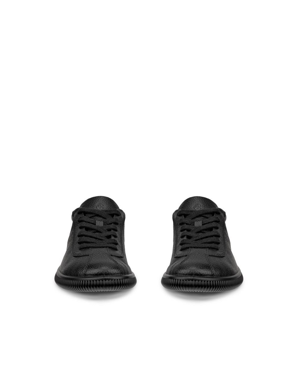 여성용 ECCO® Soft Zero 가죽 트레이너 - Black - Front pair