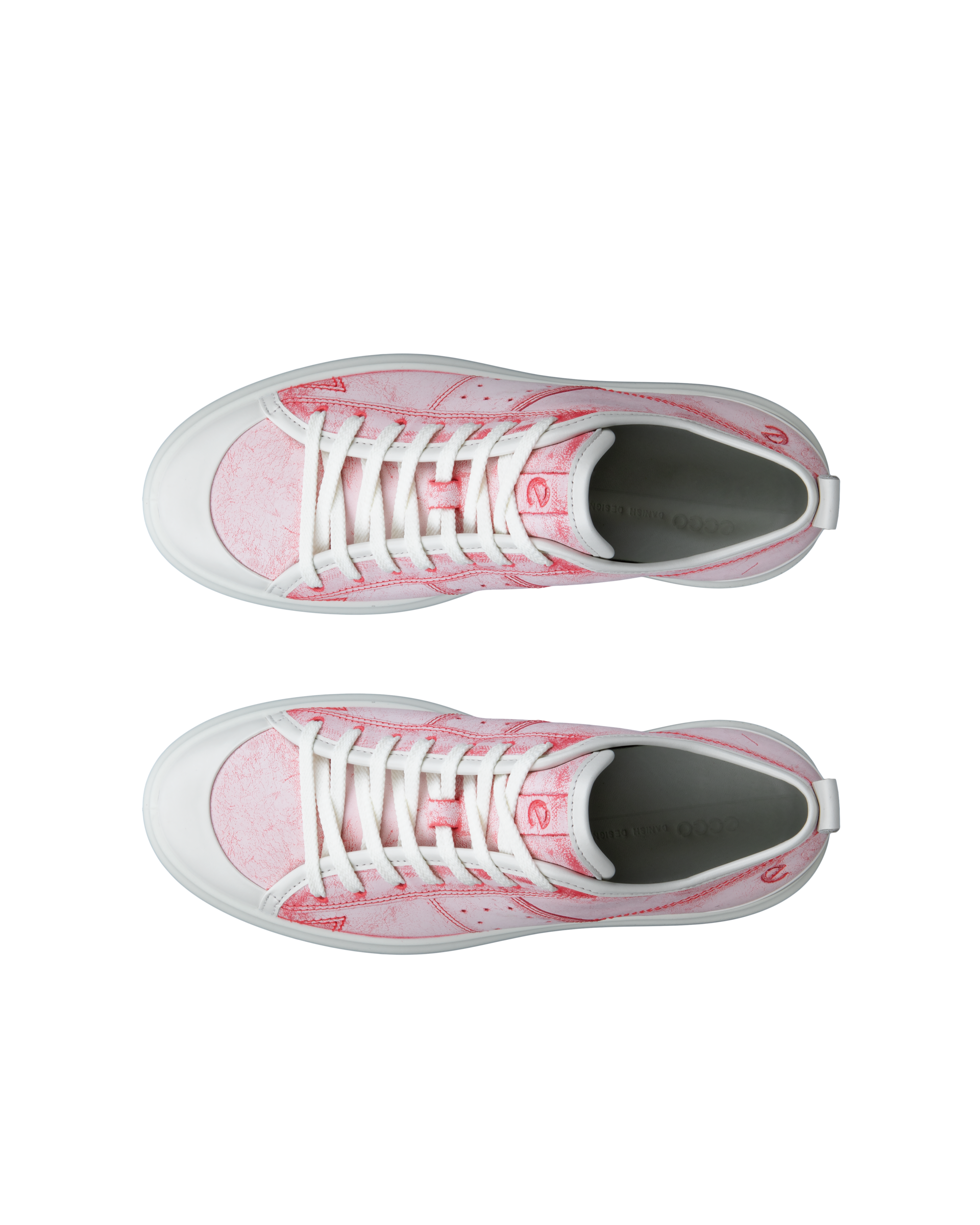 ECCO® Street Ace baskets en cuir pour femme - Rose - Top left pair