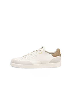 Men's ECCO® Street Lite Leather Sneaker - Beige - Outside