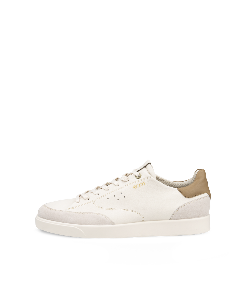 Men's ECCO® Street Lite Leather Sneaker - Beige - Outside