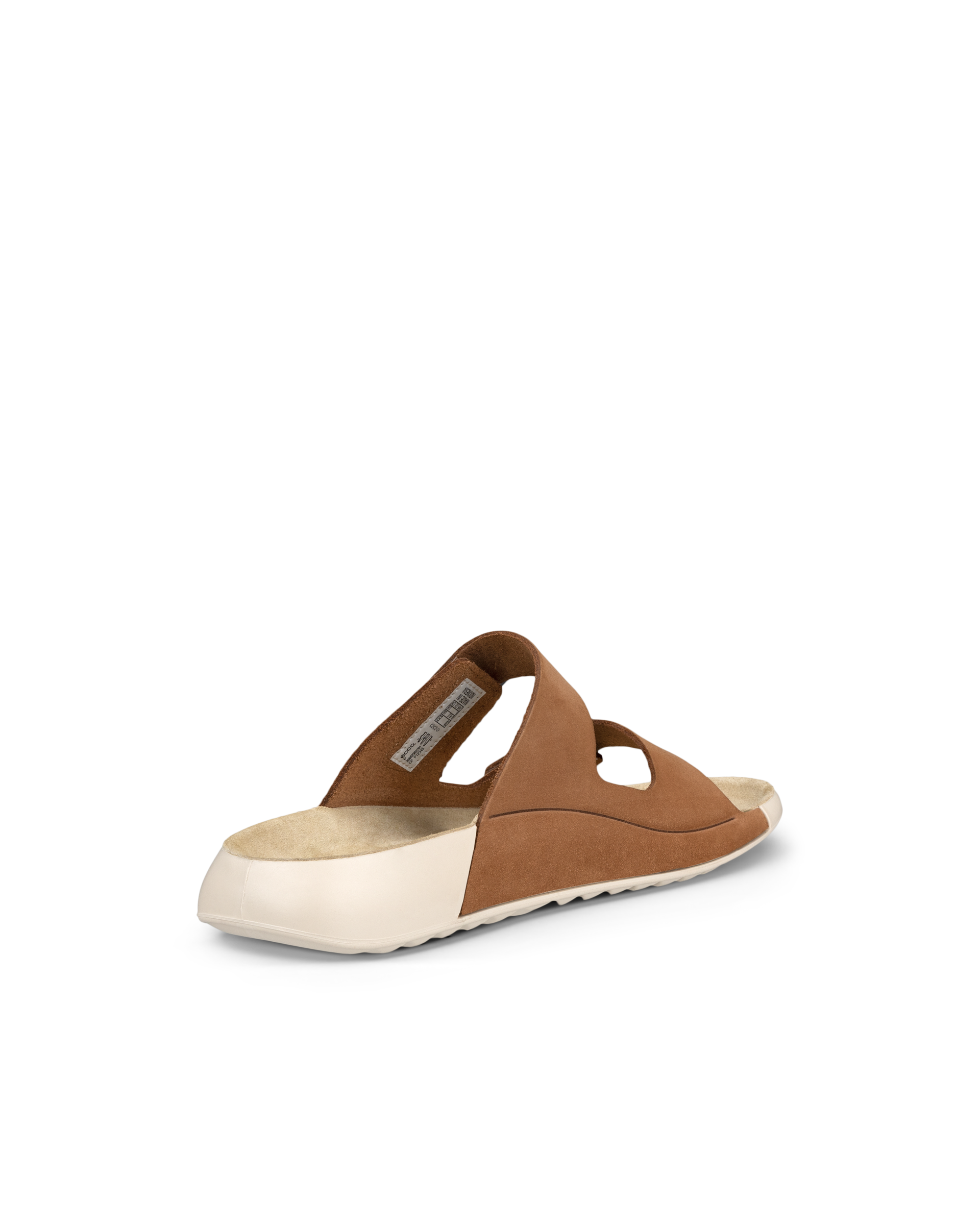 Women's ECCO® Cozmo Nubuck Two Strap Sandal - Brown - Back