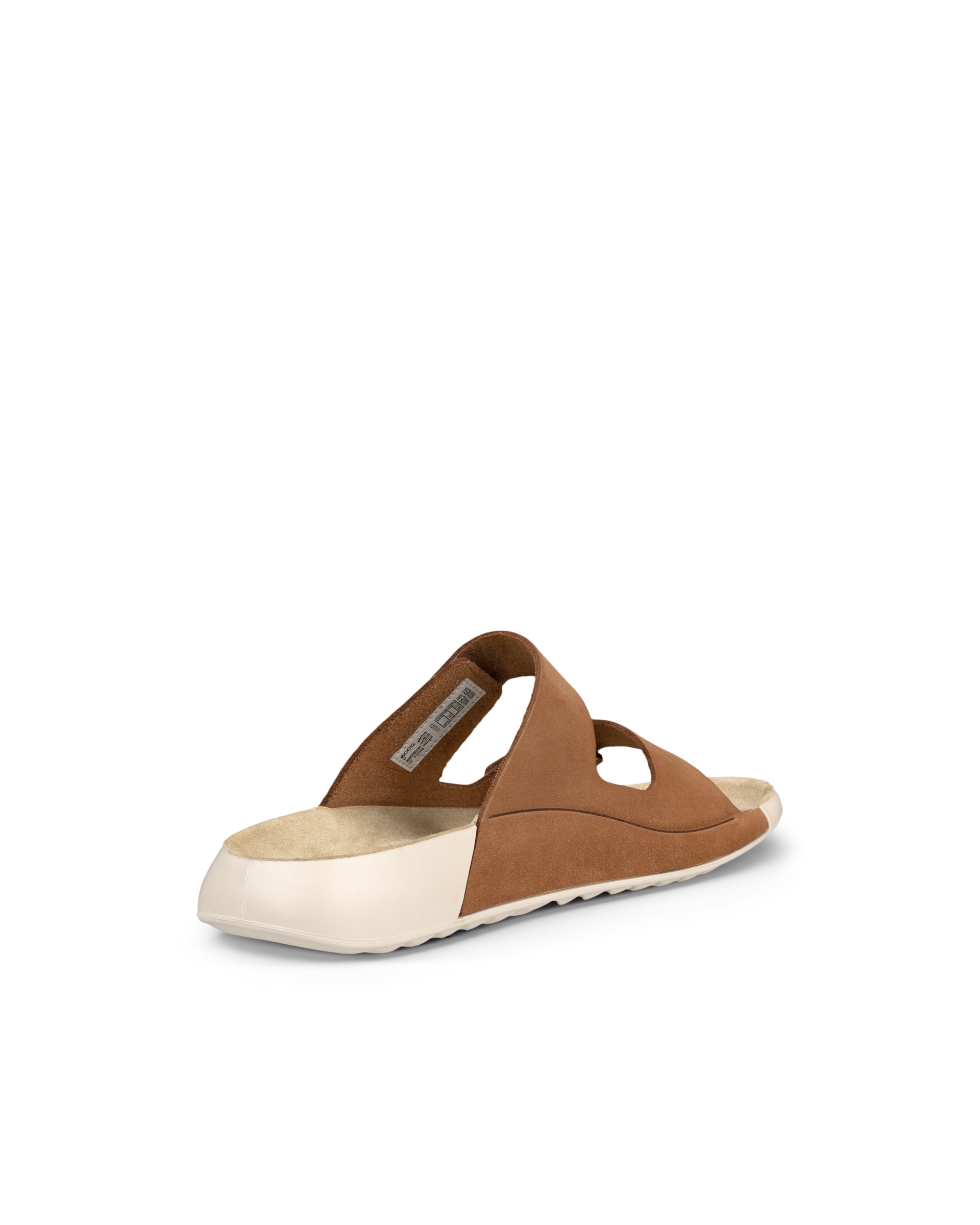 Women's ECCO® Cozmo Nubuck Two Strap Sandal - Brown - Back