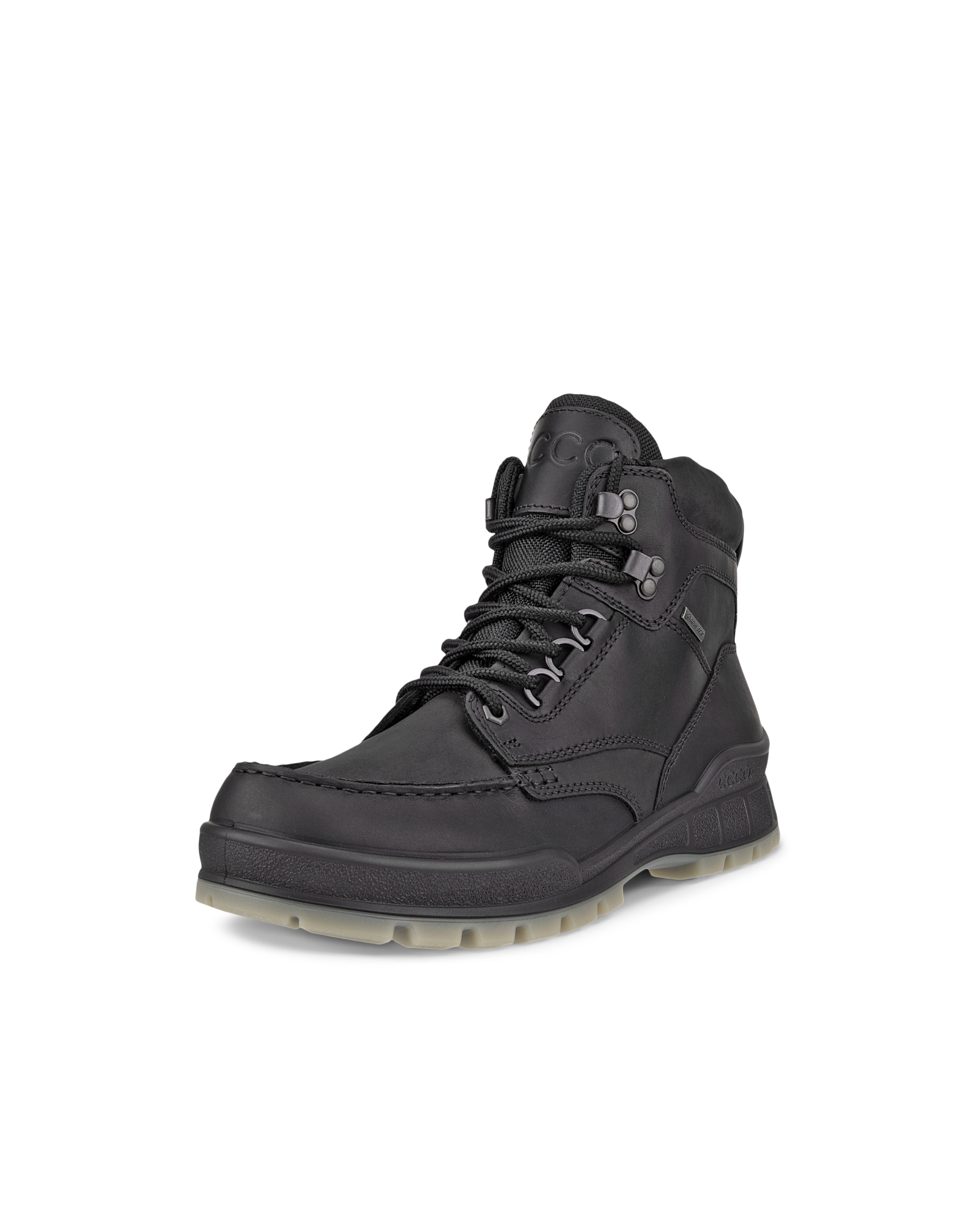 Men's ECCO® Track 25 Leather Gore-Tex Mid-Cut Outdoor Boot - Black - Main