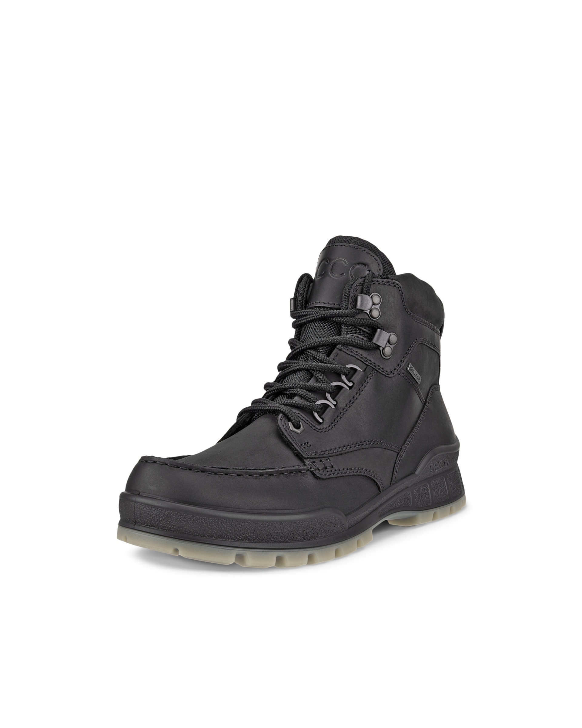 Men's ECCO® Track 25 Leather Gore-Tex Mid-Cut Outdoor Boot - Black - Main