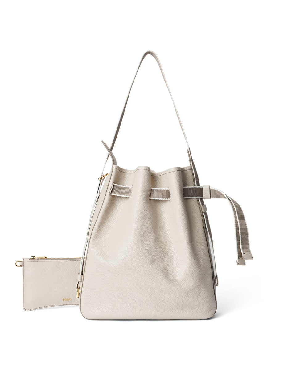 ECCO® Sail Pebbled Leather Hobo Bag | Beige