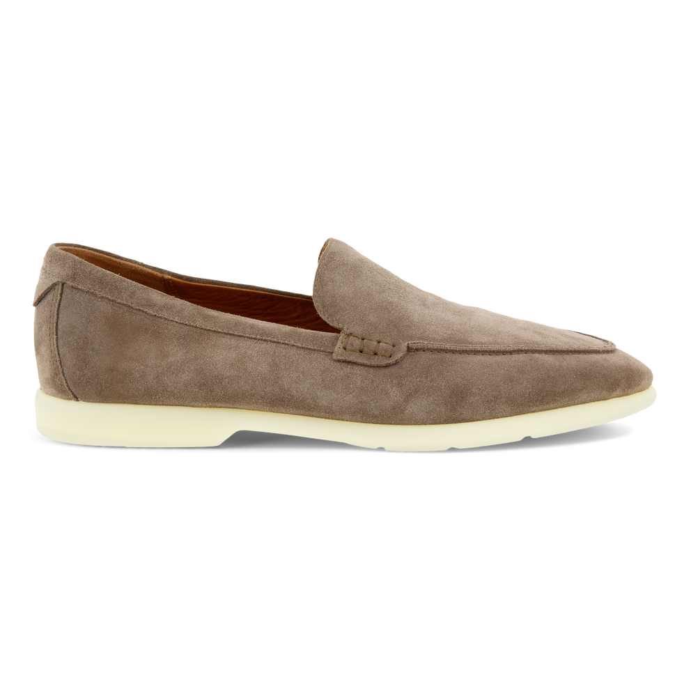 Men's ECCO® Citytray Lite Suede Loafer - Brown - Outside