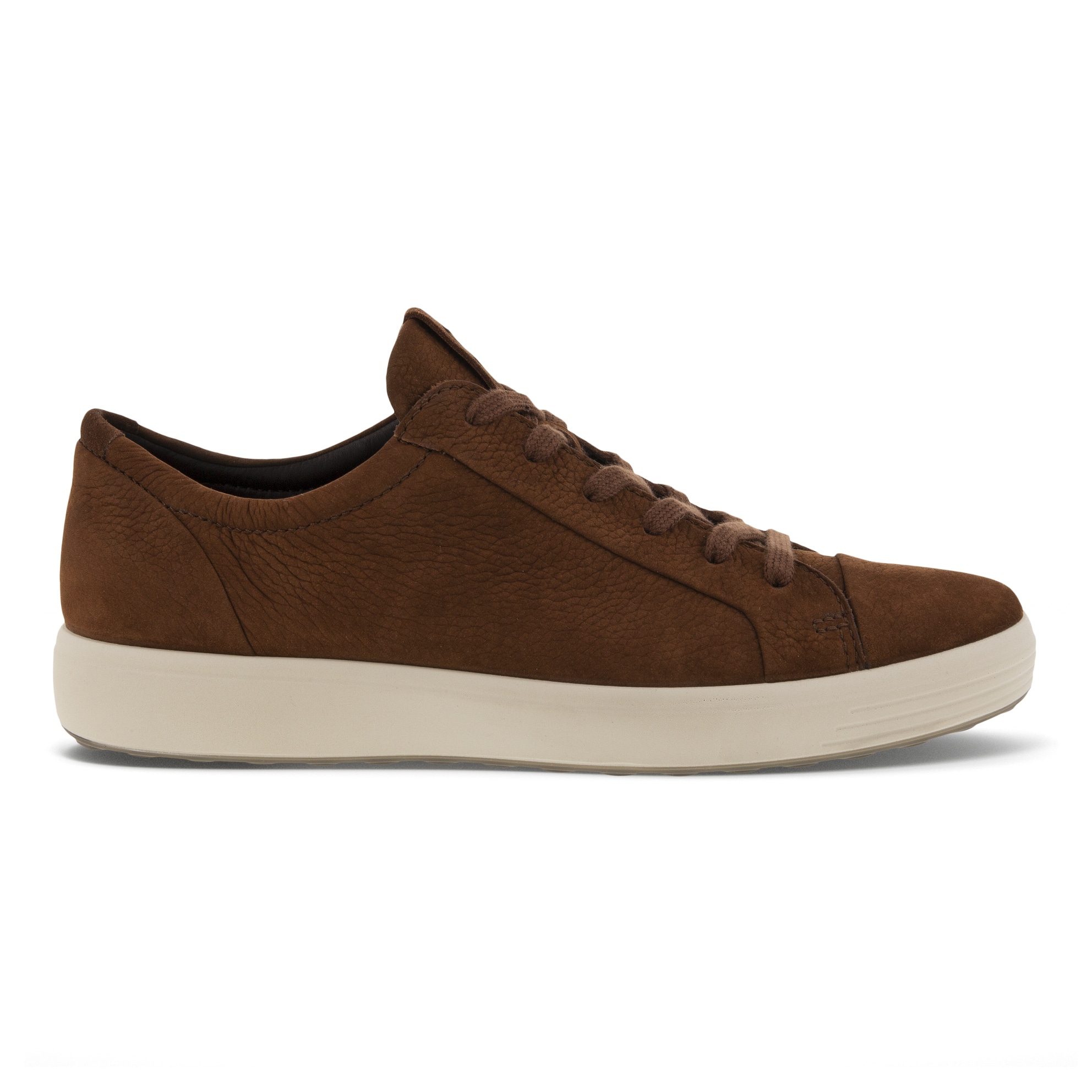 Men's ECCO® Soft 7 Nubuck Sneaker - Brown - Outside