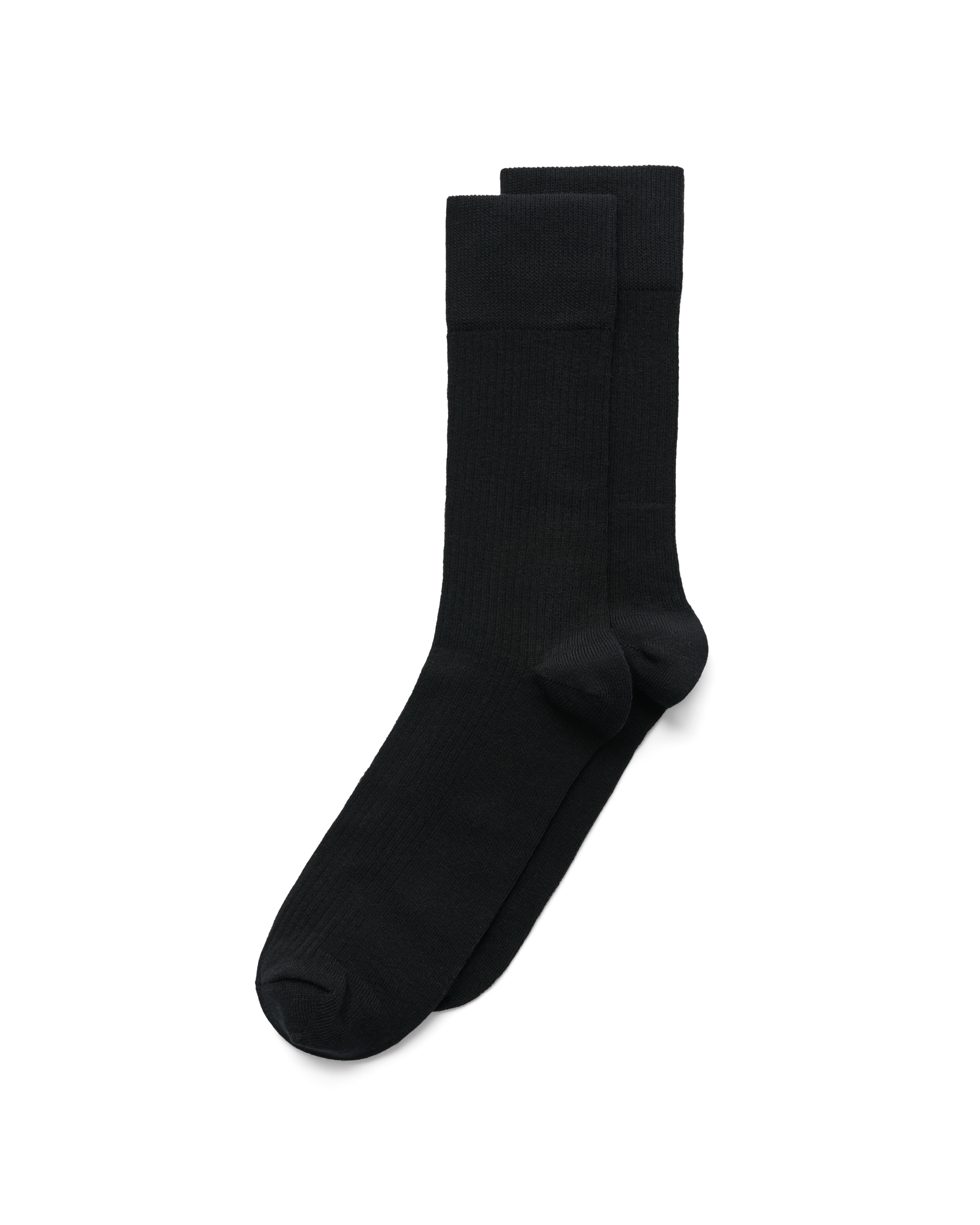 Men's ECCO® Classic Ribbed Mid-Cut Socks - Black - Main