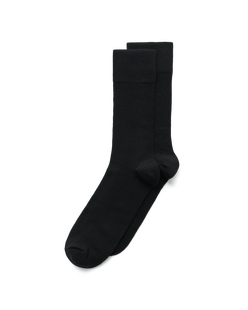 Men's ECCO® Classic Ribbed Mid-Cut Socks - Black - Main