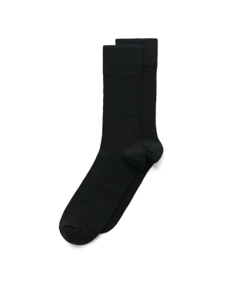 Men's ECCO® Classic Ribbed Mid-Cut Socks - Black - Main