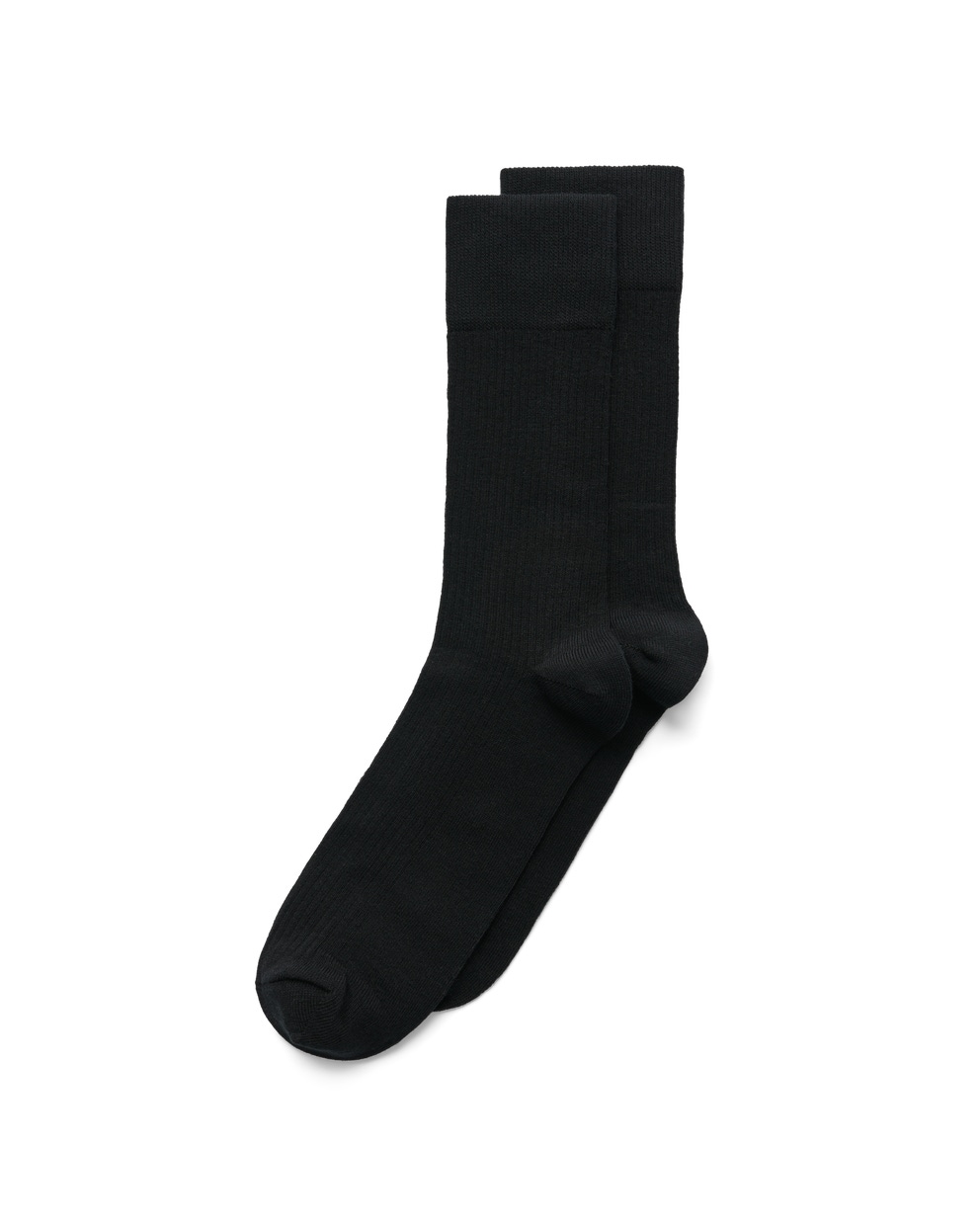 Men's ECCO® Classic Ribbed Mid-Cut Socks - Black - Main