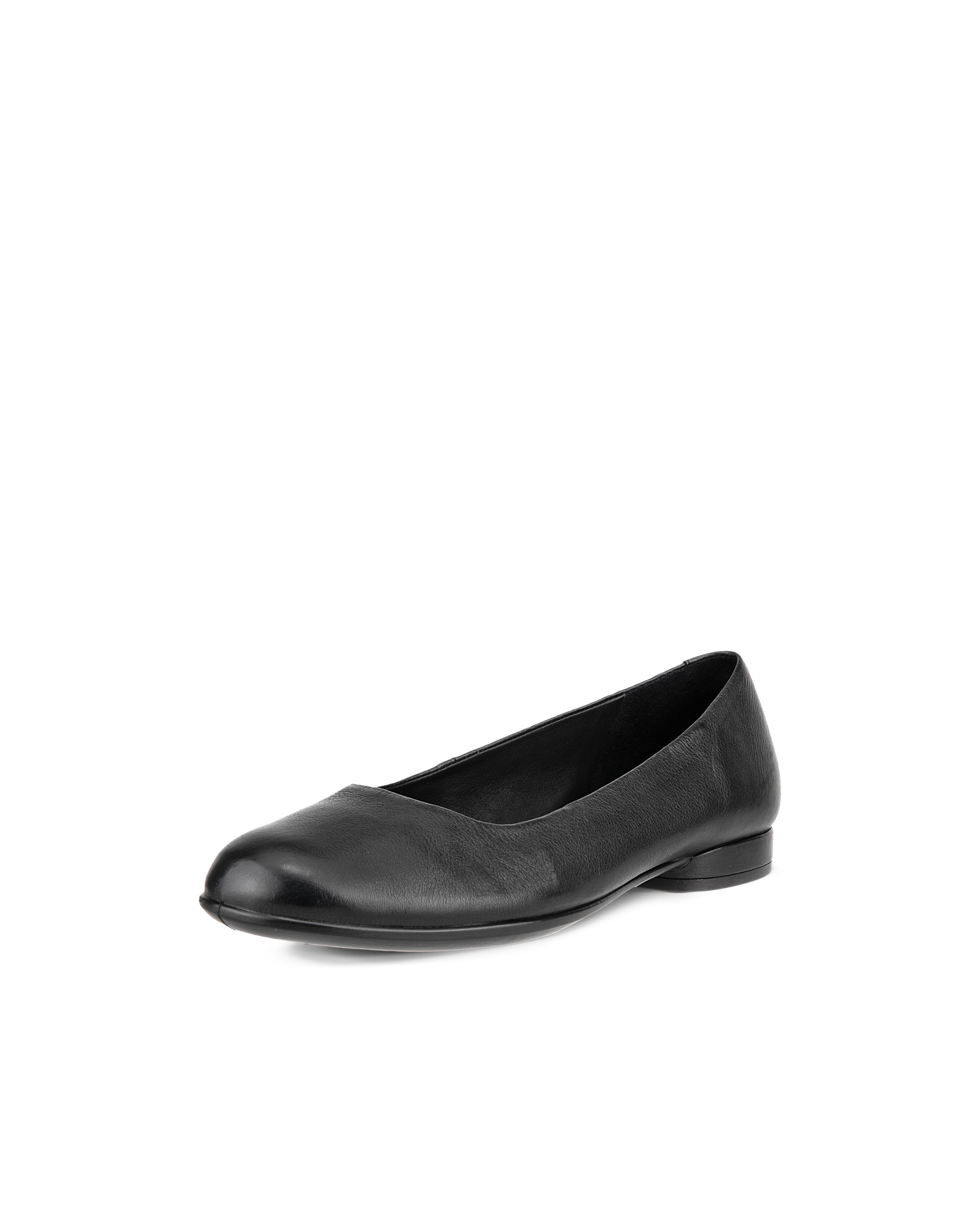 Women's ECCO® Anine Leather Ballerina - Black - Main