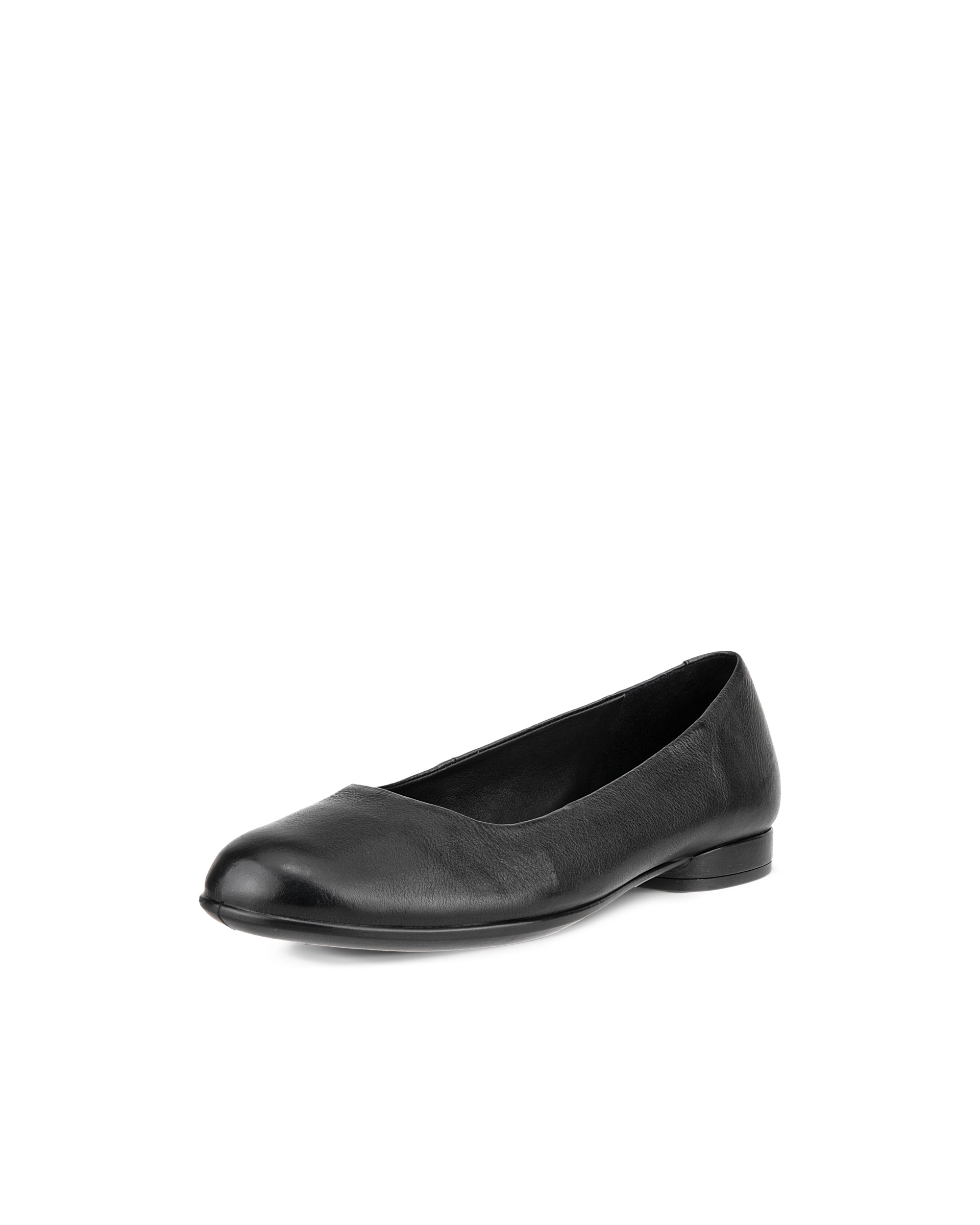 Women's ECCO® Anine Leather Ballerina - Black - Main