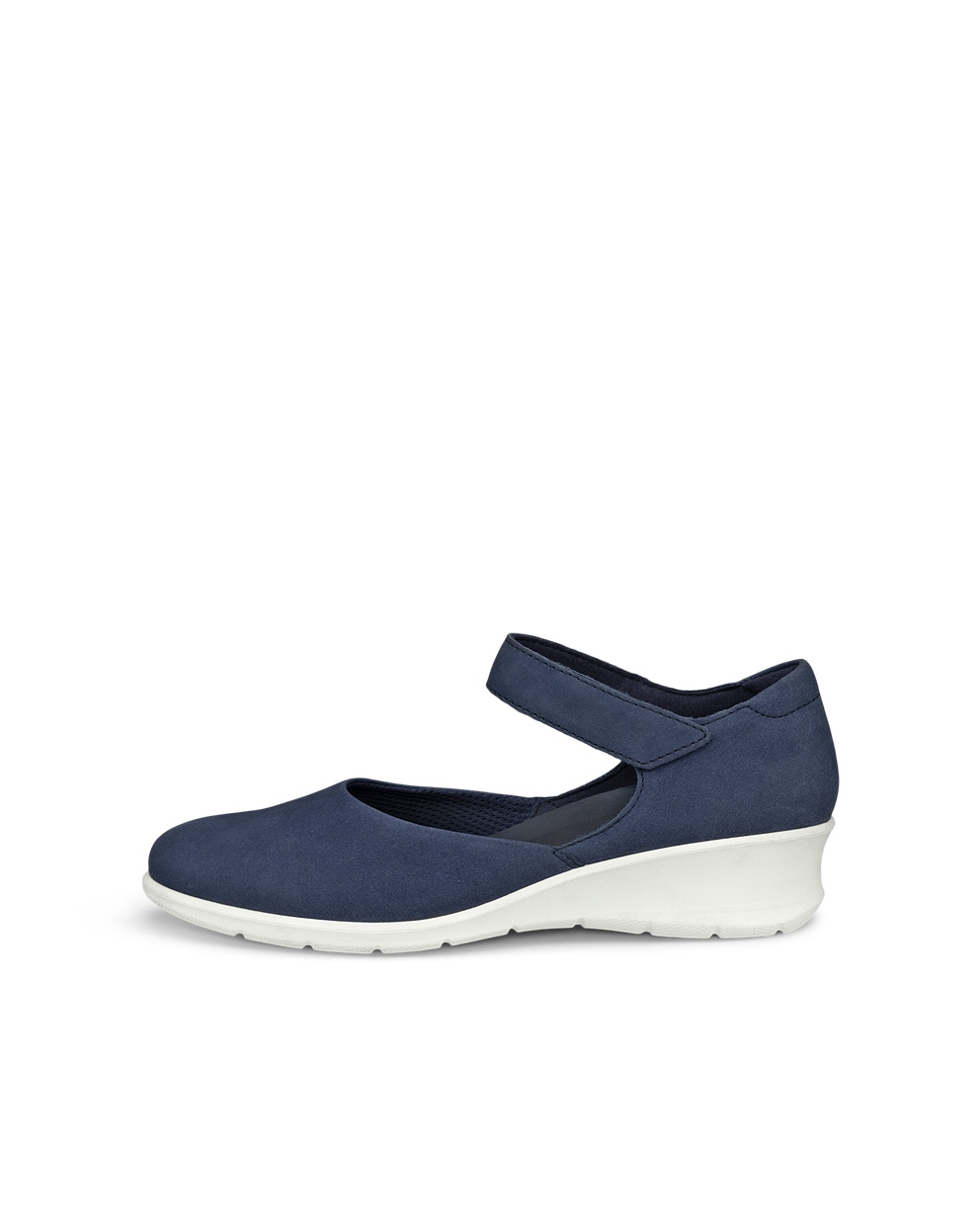 Women's ECCO® Felicia Nubuck Low Wedge Mary Jane's - Blue - Outside