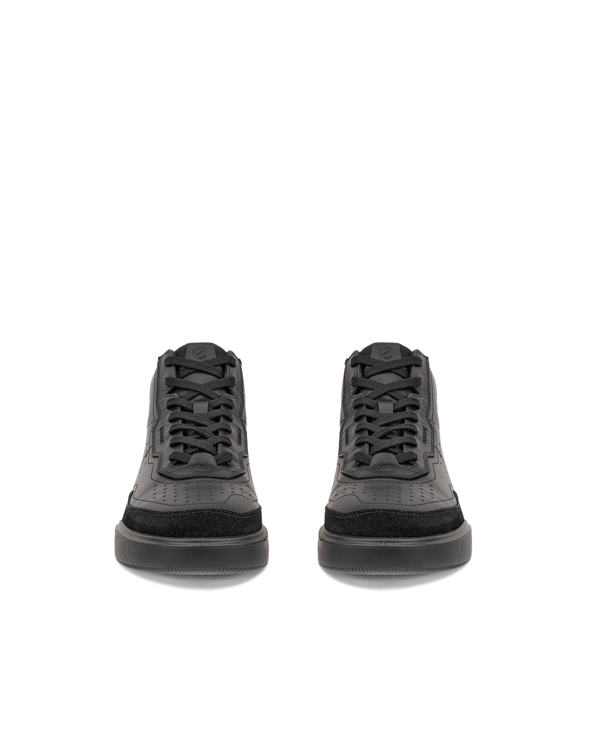 Dámske členkové kožené tenisky ECCO® STREET COURT - Čierna - Front pair
