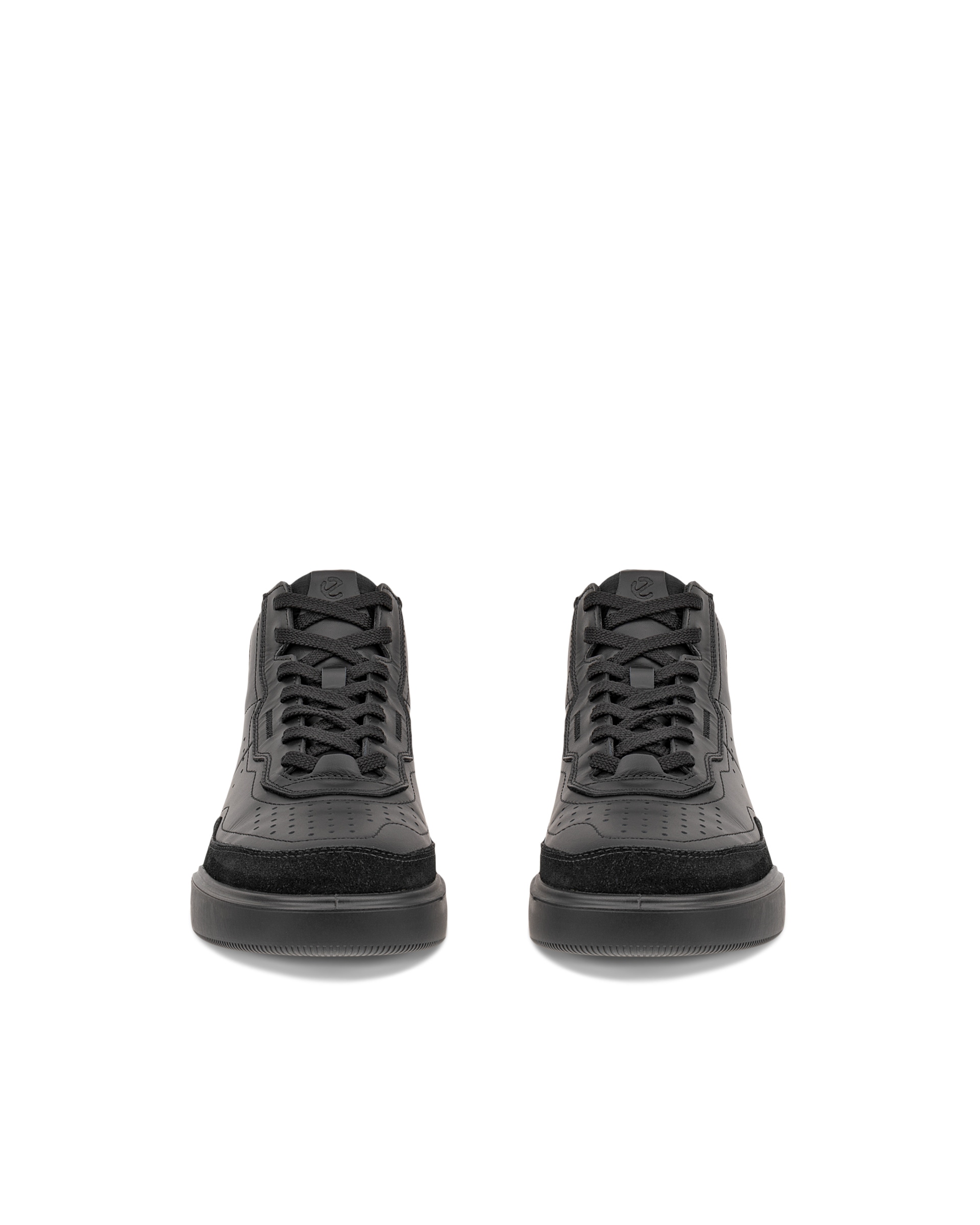 Dámske členkové kožené tenisky ECCO® STREET COURT - Čierna - Front pair