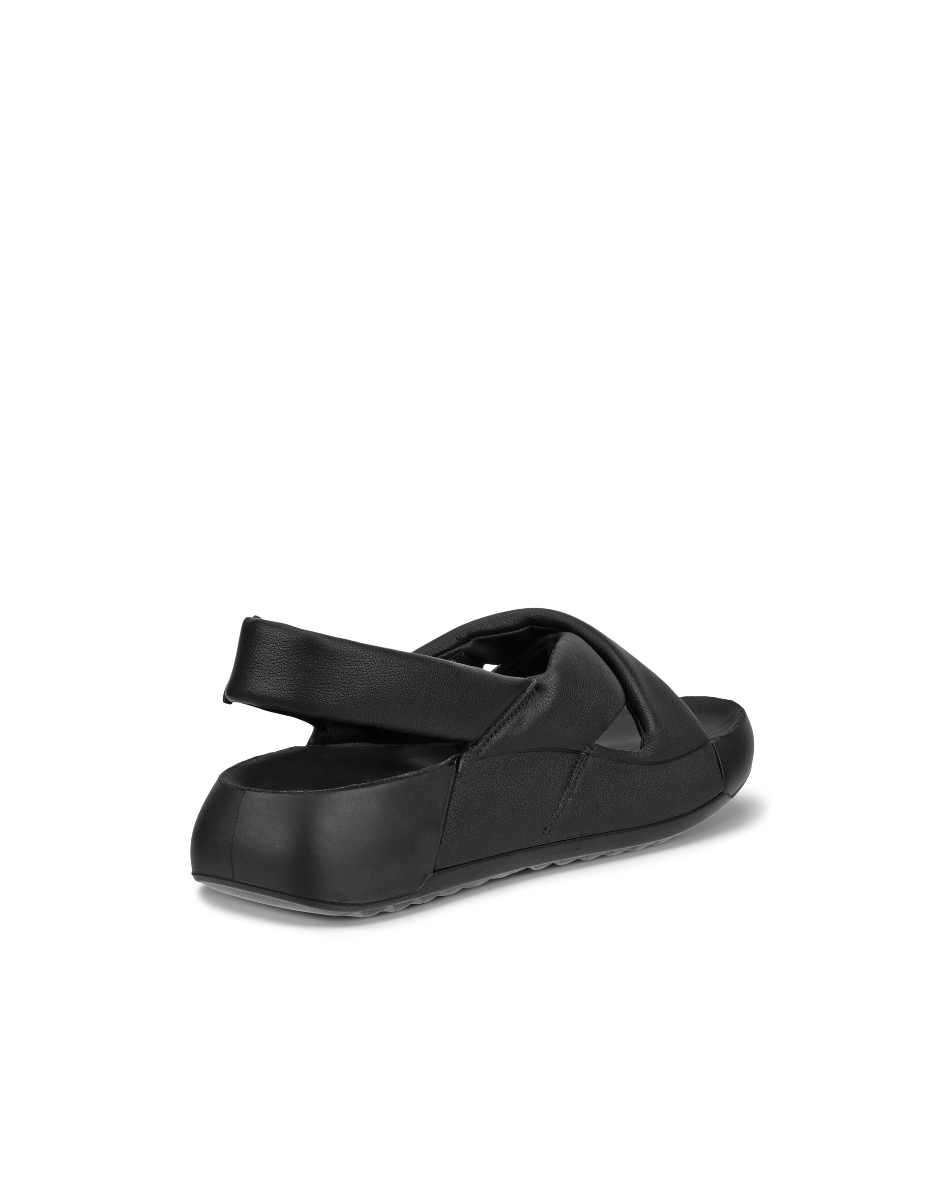 Women's ECCO® Cozmo Platform Leather Sandal - Black - Back