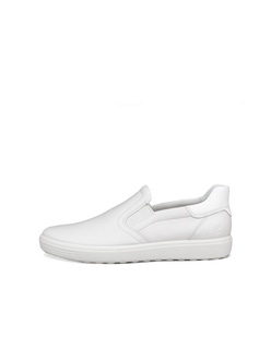 Women's ECCO® Soft 7 Leather Slip-On - White - Outside